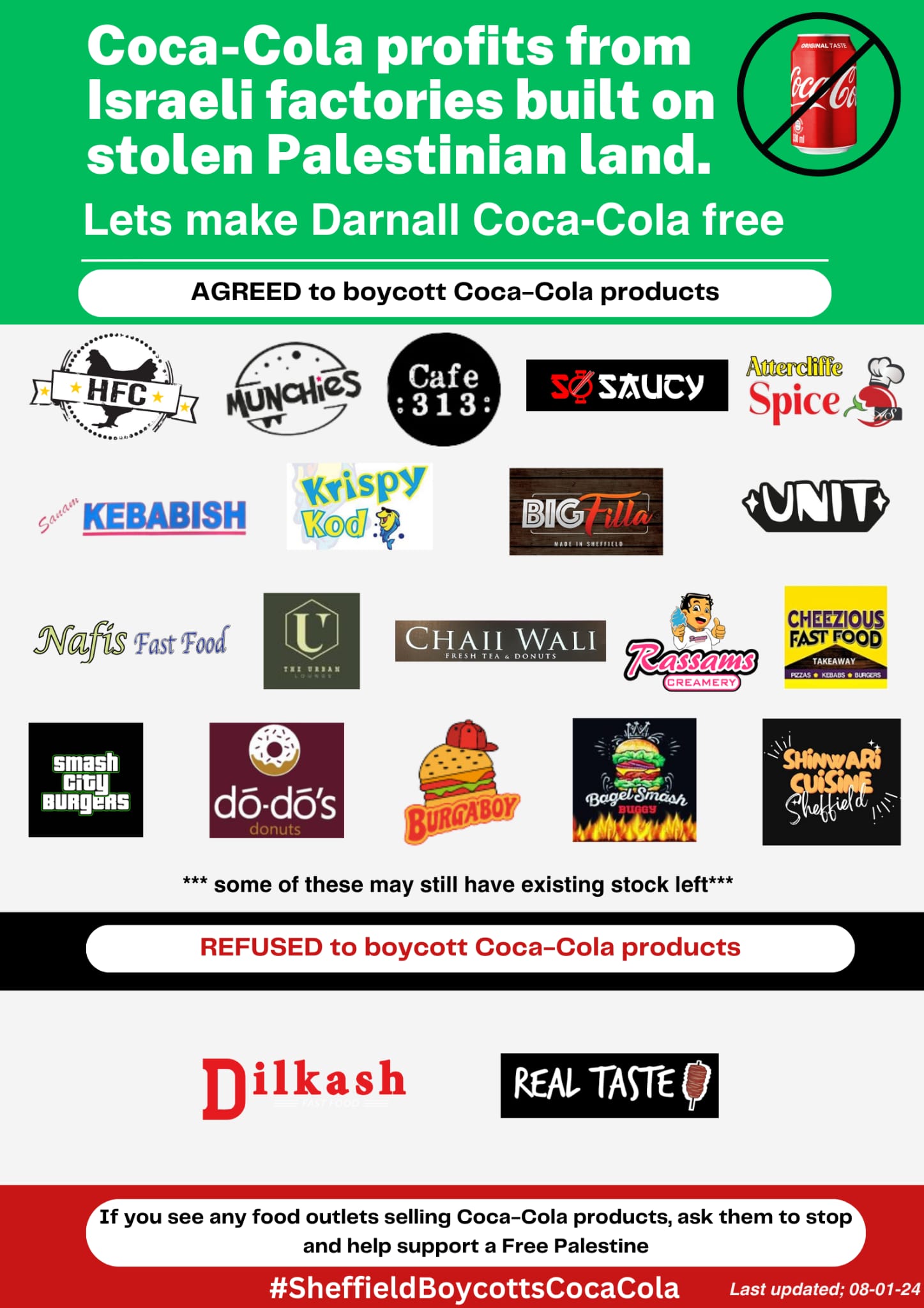 Boycott coca cola - Sheffield Uniting Against Israeli Apartheid